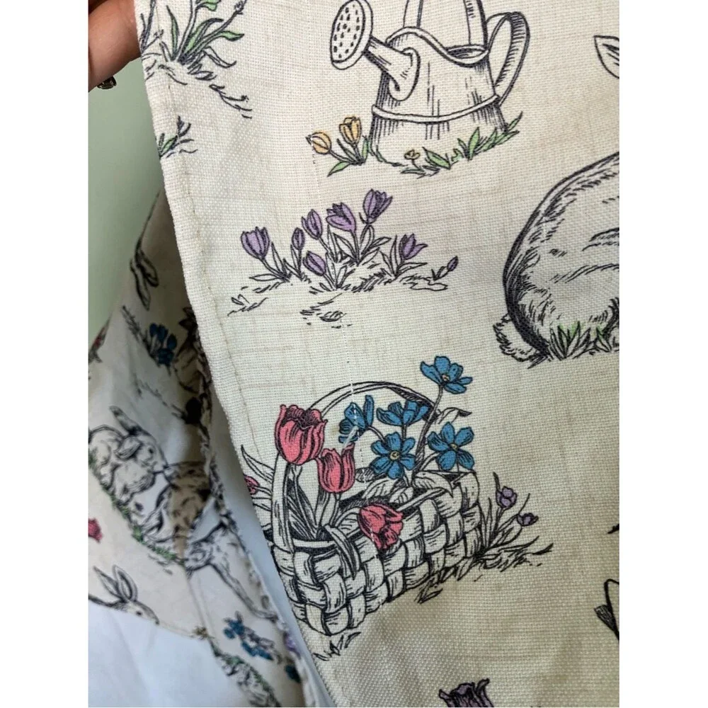 Tabitha Webb Easter Bunny Floral Colorful 60”x104” Oblong Tablecloth